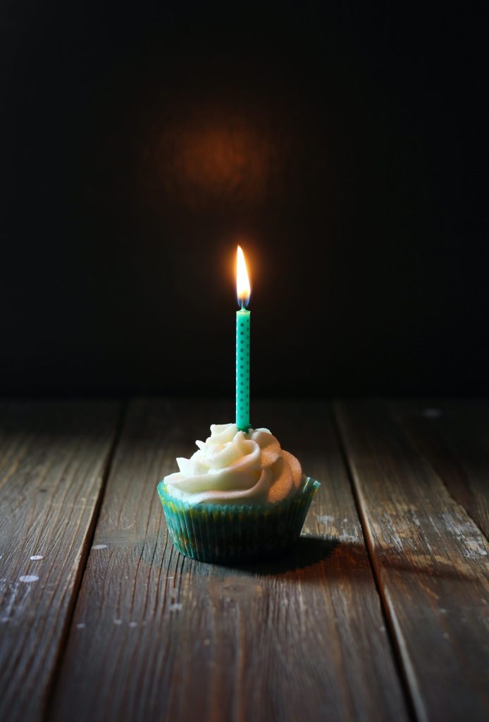 Cupcake with a candle